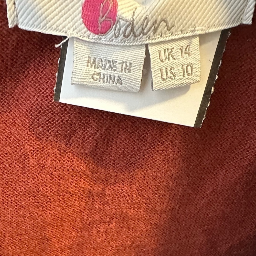 Boden Rust Orange Wool Wrap Cardigan Size 10 - Picture 6 of 6